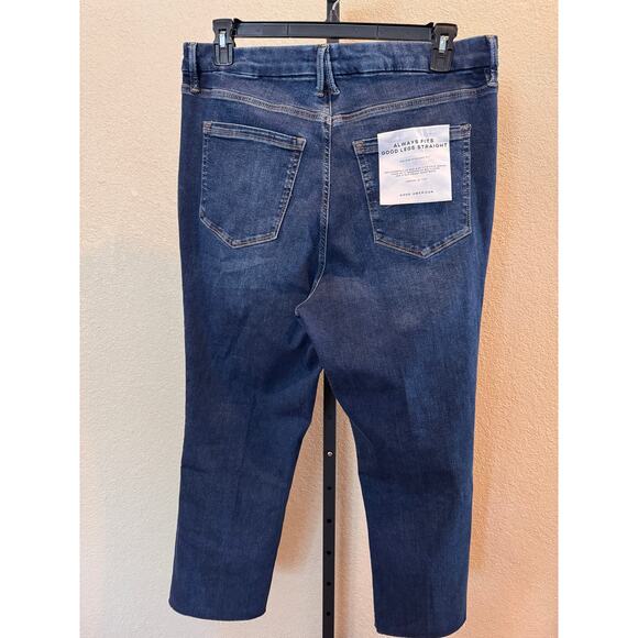 Good American Always Fits Good Legs Straight Jeans 14–18 Indigo Mid-Rise NWT - Picture 4 of 8